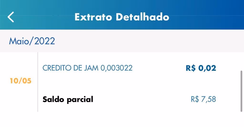 O que é CREDITO DE JAM no aplicativo FGTS
