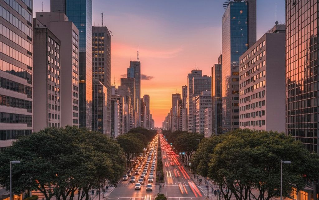 Vista da Avenida Faria Lima, centro financeiro de São Paulo